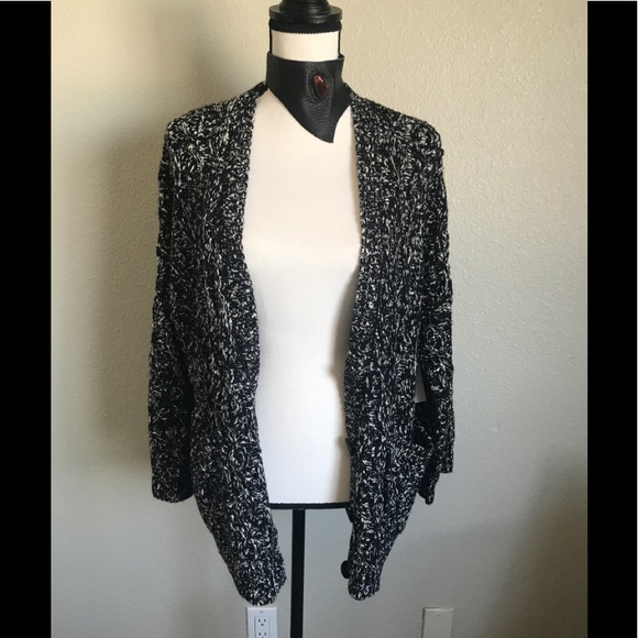 NWT RVCA Brody Black White Cardigan Sweater - Picture 7 of 8